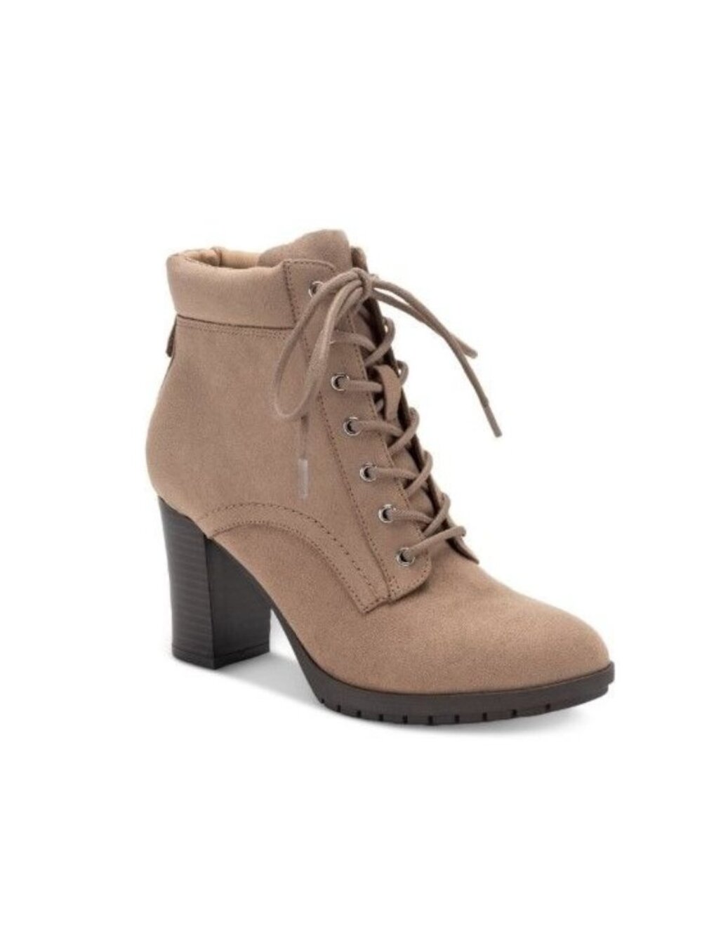 Style Co Womens Laurellee Round Toe Lace Up Dress Booties Taupe Size 6M NIB